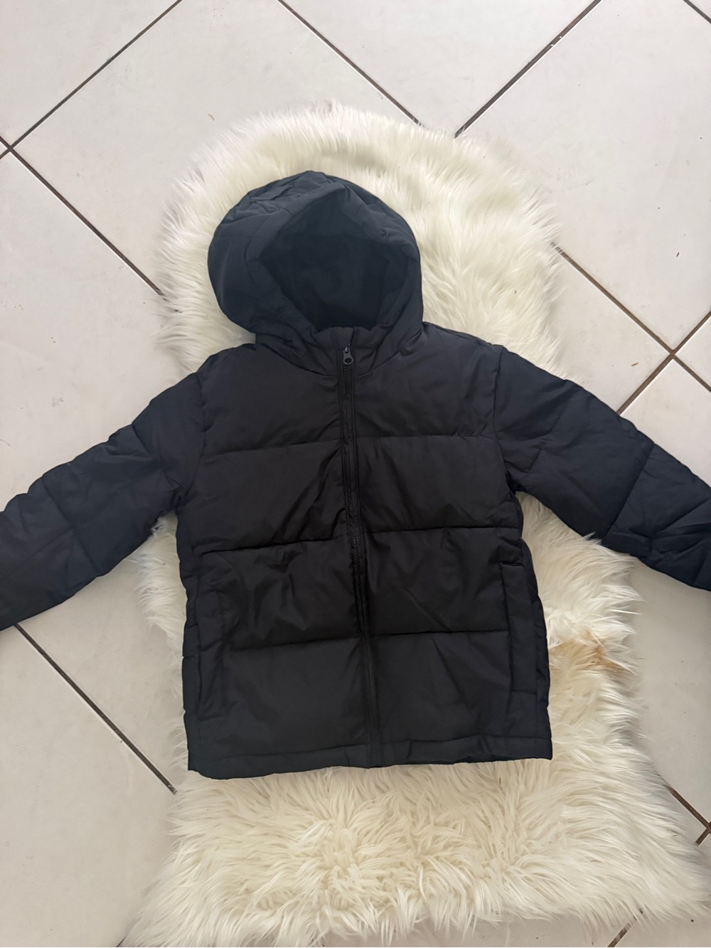 Old Navy Black Hooded Kids Puffer Jacket